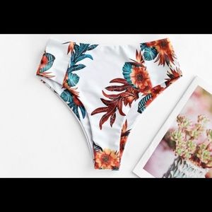 Zaful high waisted tropical flower bottom